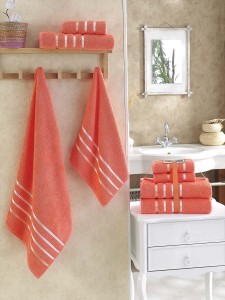 Bilge Ev Tekstil Ręcznik bawełniany frotte BALE 953 coral 2x50x80+2x70x140 kpl.