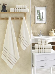 Bilge Ev Tekstil Ręcznik bawełniany frotte BALE 953 cream 2x50x80+2x70x140 kpl.