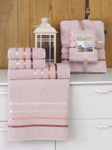 Bilge Ev Tekstil Ręcznik bawełniany frotte BALE 953 light pink 2x50x80+2x70x140 kpl.