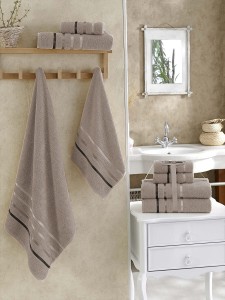 Bilge Ev Tekstil Ręcznik bawełniany frotte BALE 953 milky brown 2x50x80+2x70x140 kpl.