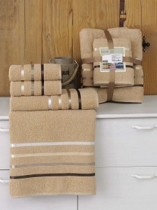 Bilge Ev Tekstil Ręcznik bawełniany frotte BALE 953 mustard 2x50x80+2x70x140 kpl.