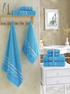 Bilge Ev Tekstil Ręcznik bawełniany frotte BALE 953 turquoise 2x50x80+2x70x140 kpl.