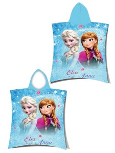 Jerry Fabrics Ręcznik bawełniany ponczo z kapturem 50x115 Frozen Sisters
