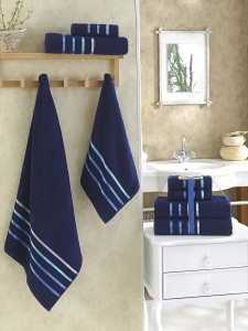 Ręcznik bawełniany frotte BALE 953 dark blue 2x50x80+2x70x140 kpl.