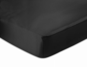 KLARA Prześcieradło jedwabne z gumką 160x200 Czarne 2szt. RABAT 10%