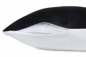 KLARA Poszewka Jedwabna 70x80 Czarna Z Bambusem 2szt. RABAT 10%