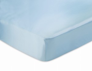 KLARA Prześcieradło Jedwabne Z gumką 200x220 Niebieskie 2szt. RABAT 10%