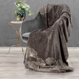 Eurofirany Koc Ginko Ciemnobeżowy 150x200