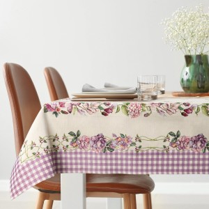 Eurofirany Obrus Gobelinowy W Kwiaty 1225 Fioletowy 140x180