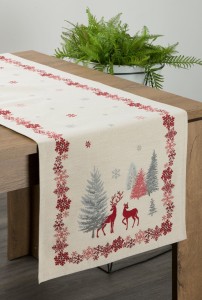 Eurofirany Bieżnik Gobelinowy W Kwiaty Naturalny 45x140