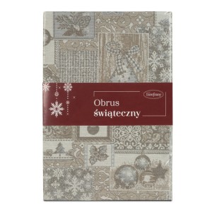 Eurofirany Obrus Noel 3 Srebrny 85x85