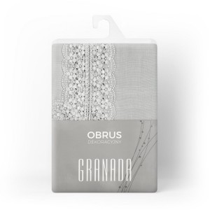 Eurofirany Obrus Granada Srebrny 85x85