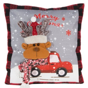 Eurofirany Świąteczna Poszewka Renne Jasnoszara 45x45