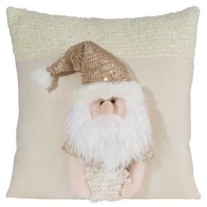 Eurofirany Świąteczna Poszewka Santa Kremowa 40x40