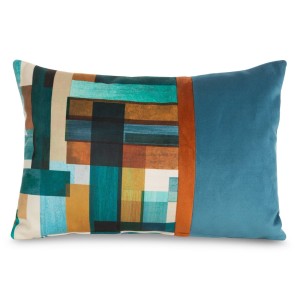 Eurofirany Poduszka Welwetowa Taleh Niebieska 30x45