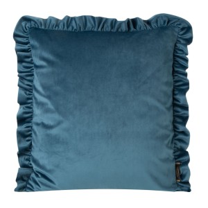 Eurofirany Poszewka Welwetowa Z Falbanami Velvet 25 Niebieska 45x45