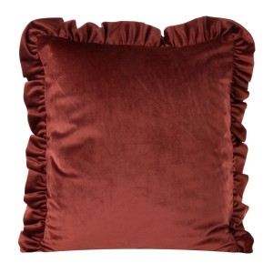 Eurofirany Poszewka Welwetowa Z Falbanami Velvet 25 Ceglana 45x45
