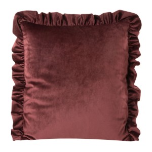 Eurofirany Poszewka Welwetowa Z Falbanami Velvet 25 Czerwona 45x45