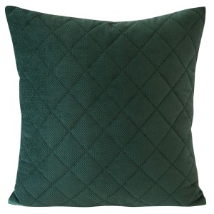 Eurofirany Poszewka Welwetowa Pikowana Milo Ciemnozielona 40x40