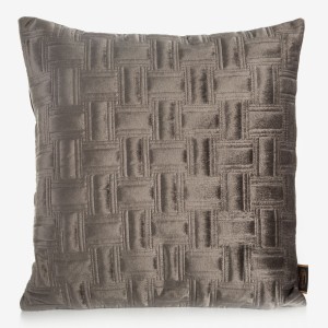 Eurofirany Poszewka Welwetowa Pikowana Ria 3 Ciemnobeżowa 45x45