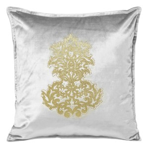 Eurofirany Poszewka Welwetowa Z Ornamentem Royal 4 Srebrna 45x45