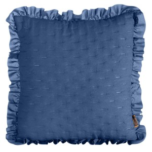 Eurofirany Poszewka Pikowana Z Falbankami Libi Granatowa 45x45