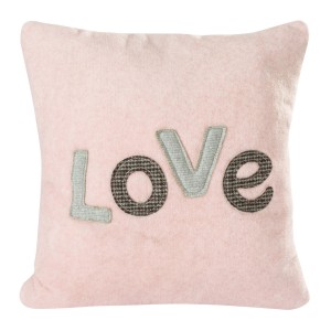 Eurofirany Poszewka Z Napisem Love 1 Różowa 45x45
