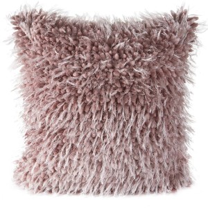 Eurofirany Poszewka Dekoracyjna Z Długim Włosiem Koral Różowa 40x40