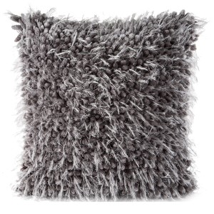 Eurofirany Poszewka Dekoracyjna Z Długim Włosiem Koral Grafitowa 40x40