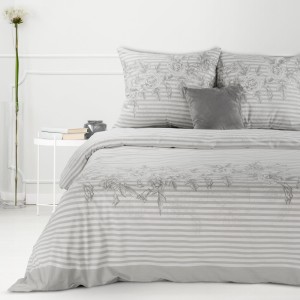 Eurofirany Pościel Bawełniana Classic Renforce Deluxe Sara Jasnopopielata 220x200