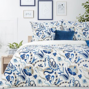 Eurofirany Pościel Bawełniana Classic Sonia 24 Ciemnoniebieska 160x200