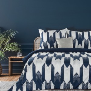 Eurofirany Pościel Satynowa Terra Collection Palermo 4 Granatowa 160x200