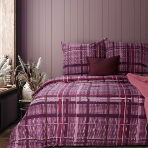 Eurofirany Pościel Flanelowa Terra Collection Avinion 2 Fioletowa 160x200