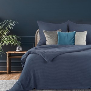 Eurofirany Pościel Bawełniana Terra Collection Palermo 7 Ciemnoniebieska 200x220