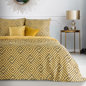 Eurofirany Pościel Satynowa Nova Print Nika 12 Musztardowa 220x200