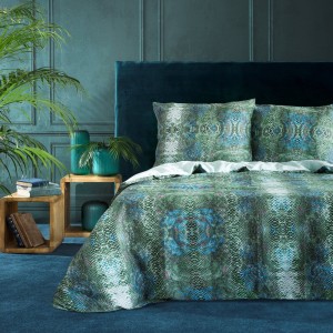 Eurofirany Pościel Satynowa Nova Print Nika 38 Zielona 160x200