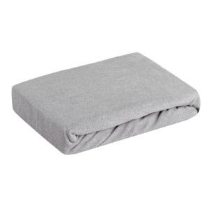 Eurofirany Prześcieradło Frotte Z Gumką Jasnoszare 90x200x20