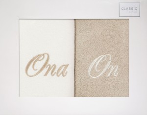 Eurofirany Komplet Ręczników Frotte On-Ona 2 Szt. Kremowy 50x90