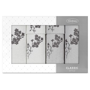 Eurofirany Komplet Ręczników Bawełnianych Blossom Biały 2x30x50 + 2x50x90 + 2x70x140