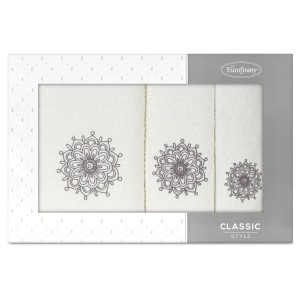 Eurofirany Komplet Ręczników Frotte Rosette 30x50 + 50x90 + 70x140