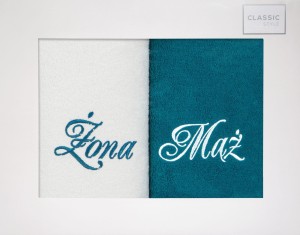 Eurofirany Komplet Ręczników Bawełnianych Mąż-Żona 2 Szt. Biały 50x90