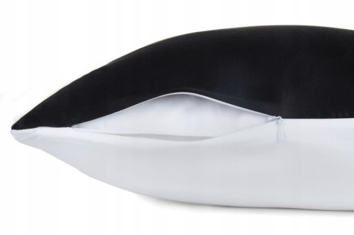 KLARA Poszewka Jedwabna 40x40 Czarna Z Bambusem