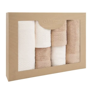 Darymex Komplet Ręczników BawełnIanych Solano Krem + Cappucino 2x30x50+2x50x90+2x70x140