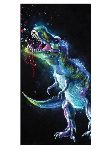 Darymex Ręcznik Bawełniany T-Rex Dinosaur Neon 70x140.webp