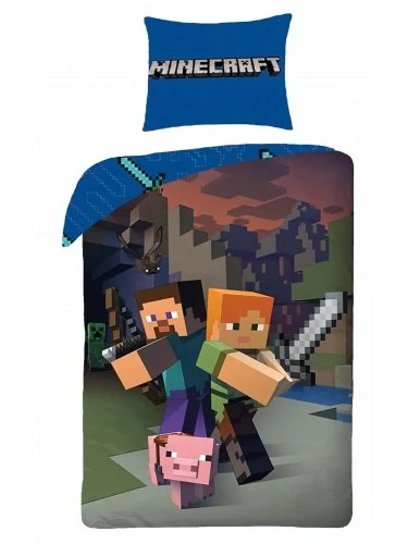 HALANTEX Pościel Bawełna Minecraft Steve 140x200.webp