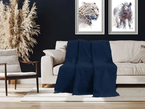 Darymex Koc Bawełniany B585 150x200 Granatowy (1).webp