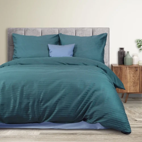 Darymex Pościel Satyna Bawełniana Cizgili Turquoise (1).webp