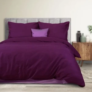 Darymex Pościel Satyna Bawełniana Cizgili Violet EXCLUSIVE 140x200