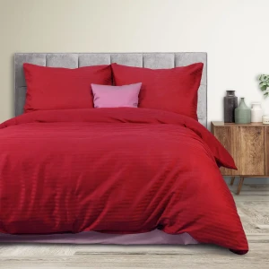 Darymex Pościel Satyna Bawełniana Cizgili Red EXCLUSIVE 140x200