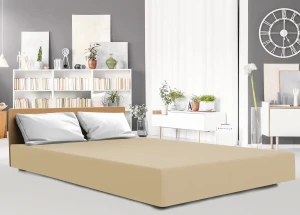 Darymex Prześcieradło Jersey Elastan Z Gumką PIASKOWY 220x200x30